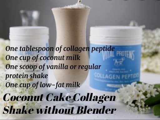 Coconut Cake Collagen Shake without Blender