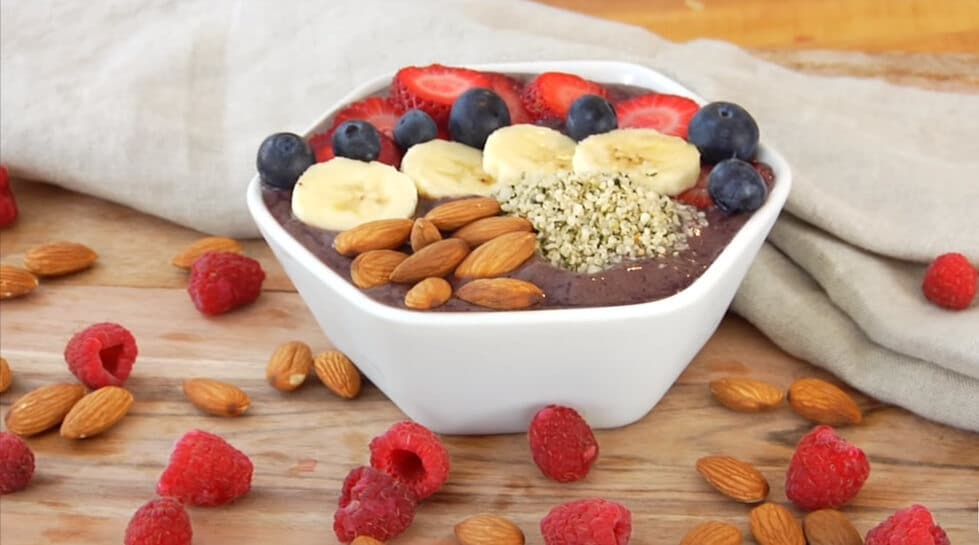 healthy banana strawberry acai