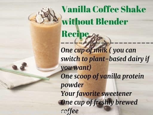 Vanilla Coffee Shake without a blender