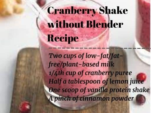 Cranberry Shake without Blender