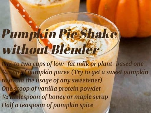 Pumpkin Pie Shake without Blender